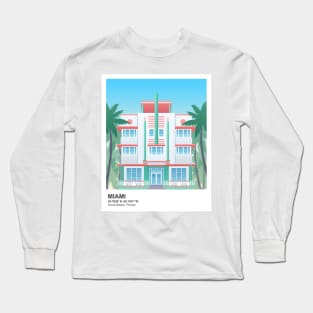 Miami, Florida - South Beach Art Deco Long Sleeve T-Shirt